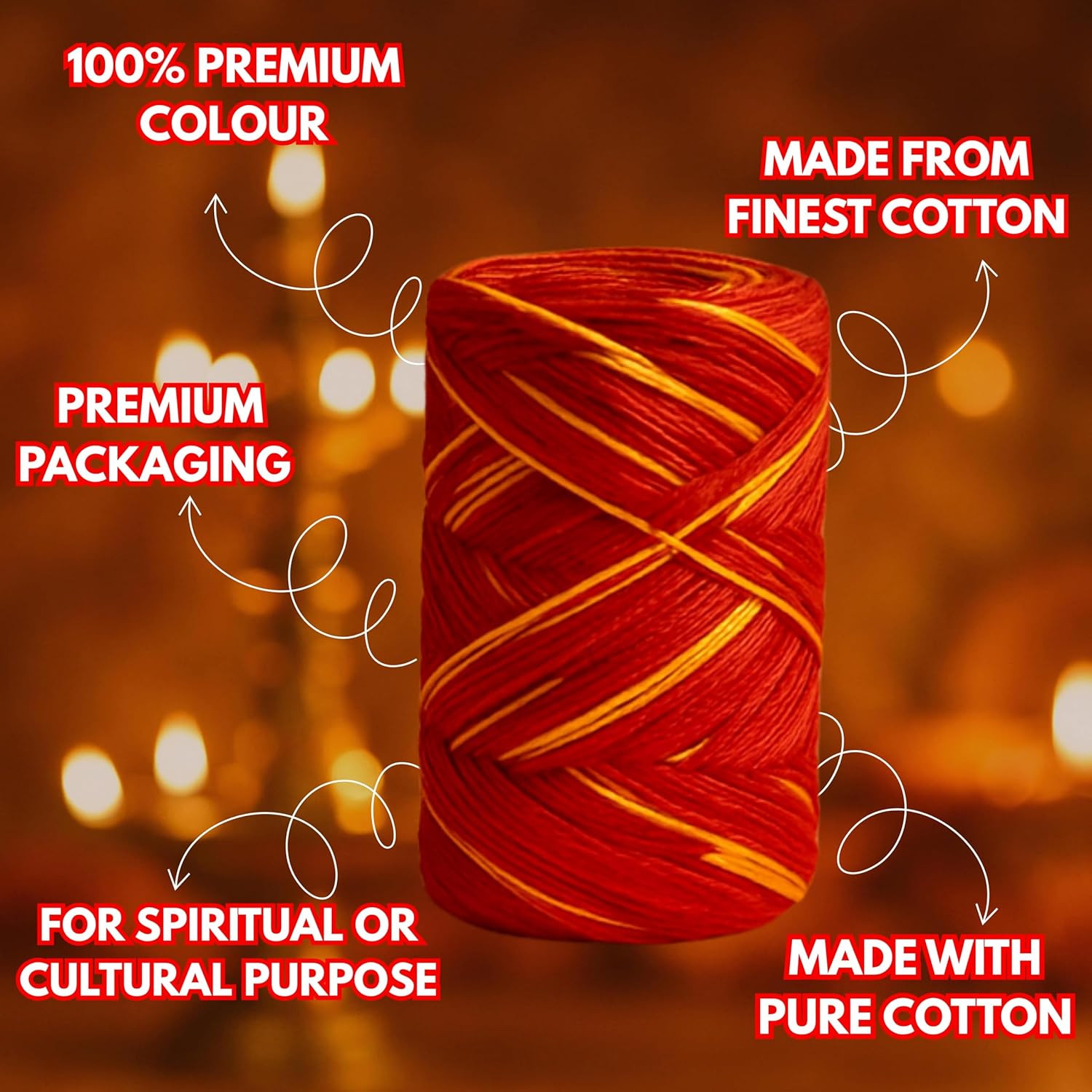 SVV24 Moli Dhaga | Kalawa for Puja | Sacred Pooja Cotton Thread | Moli Dhaga Roll (Pack of 1 roll)