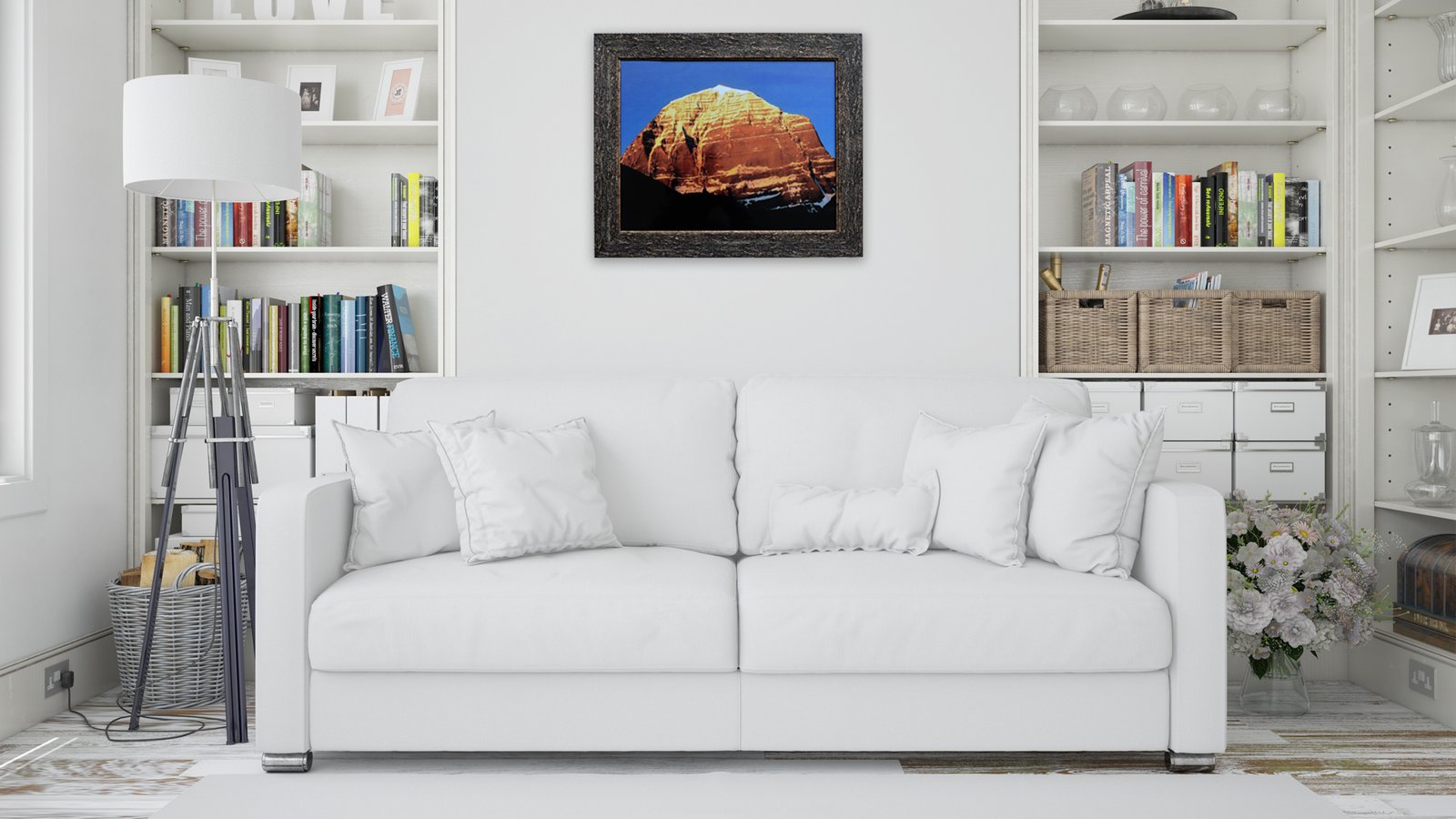 SVV24 MOUNT KAILASH Morning Sunrise PHOTO with FRAME (Pack of 1 )