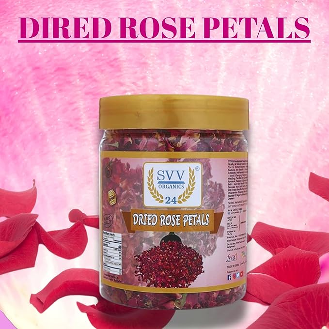 SVV24 Dried Rose Petal | Gulab Patti Dry for Pooja (Pack of 1-50g)