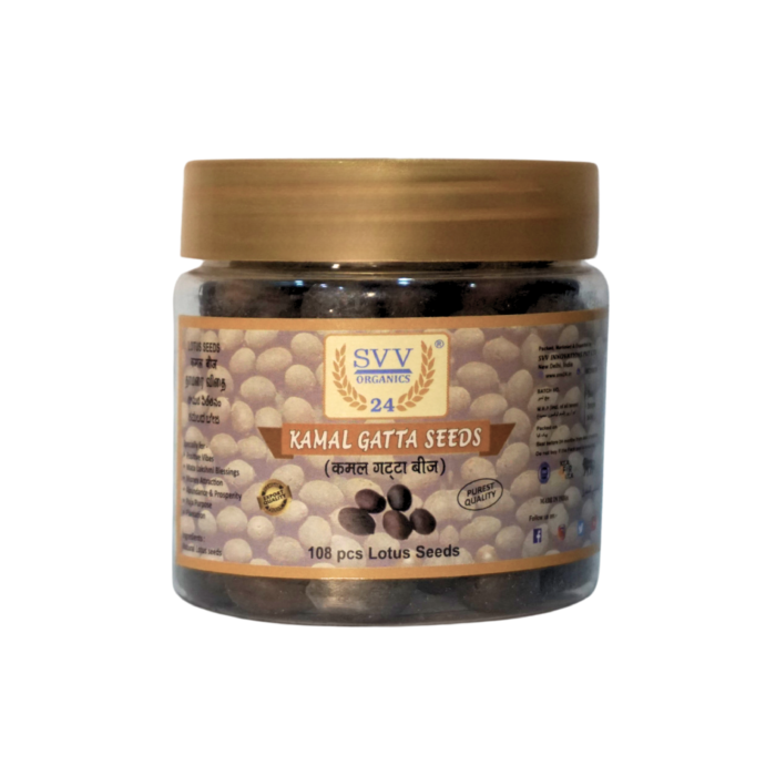 Kamal Gatta Seeds | Lotus Seeds 108 pcs | For Raw Lotus Seeds (for Pooja, Laxmi Havan, Home Gardening) | Svv Organics 24 | (Pack of 108 pcs)